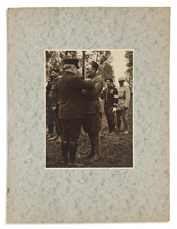 (WORLD WAR I--FRANCE.) POINCARÉ, RAYMOND. Three Photographs Signed, RPoincaré,